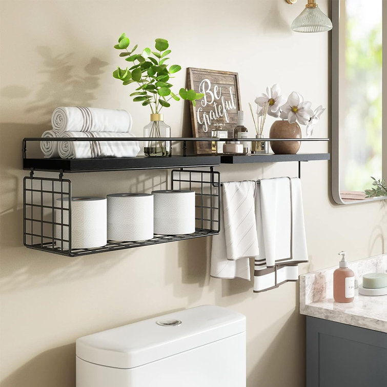 Wire outlet bathroom shelf